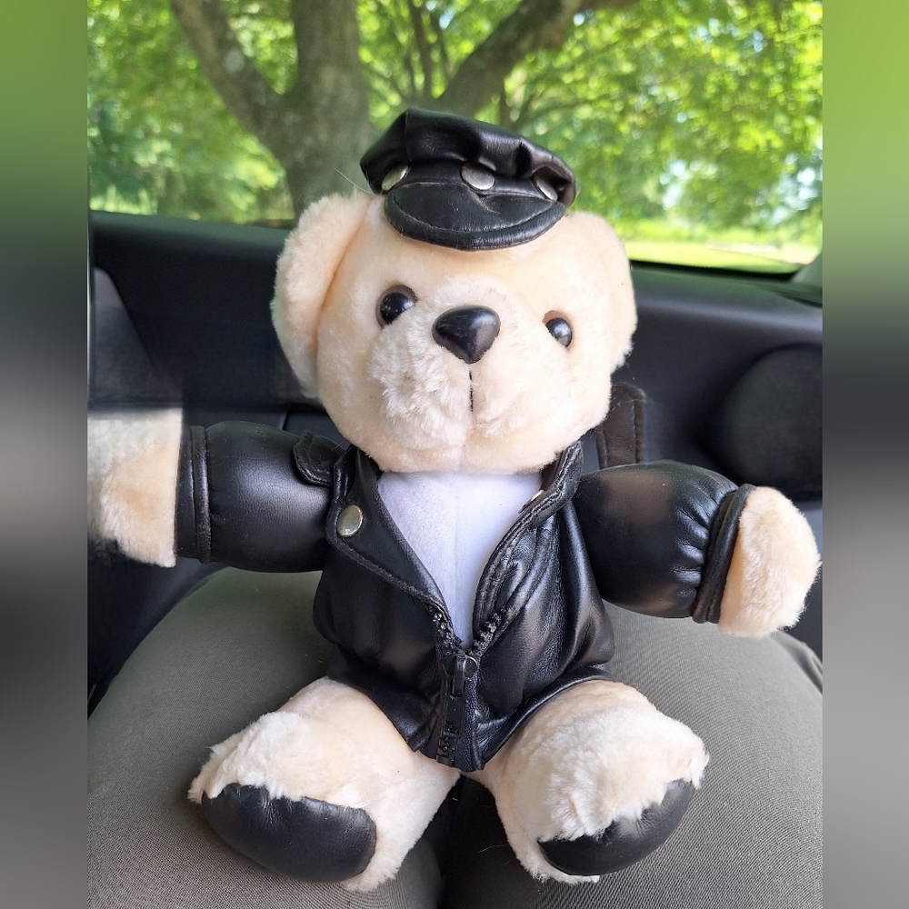 Soft Things Teddy Bear with leather hat and jacket